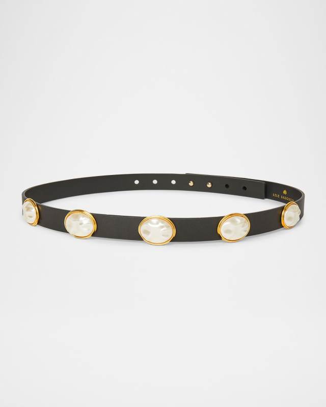Pearly Leather Station Belt